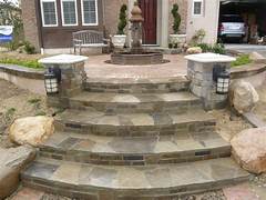 Curved Flagstone steps