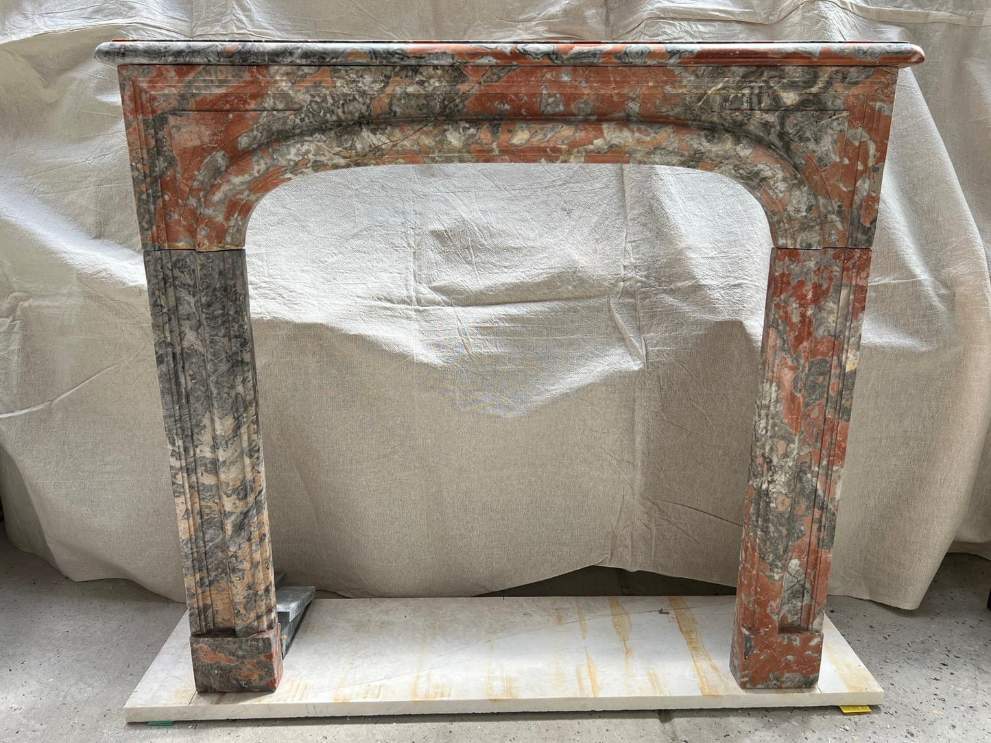 Antique French marble fireplace mantel